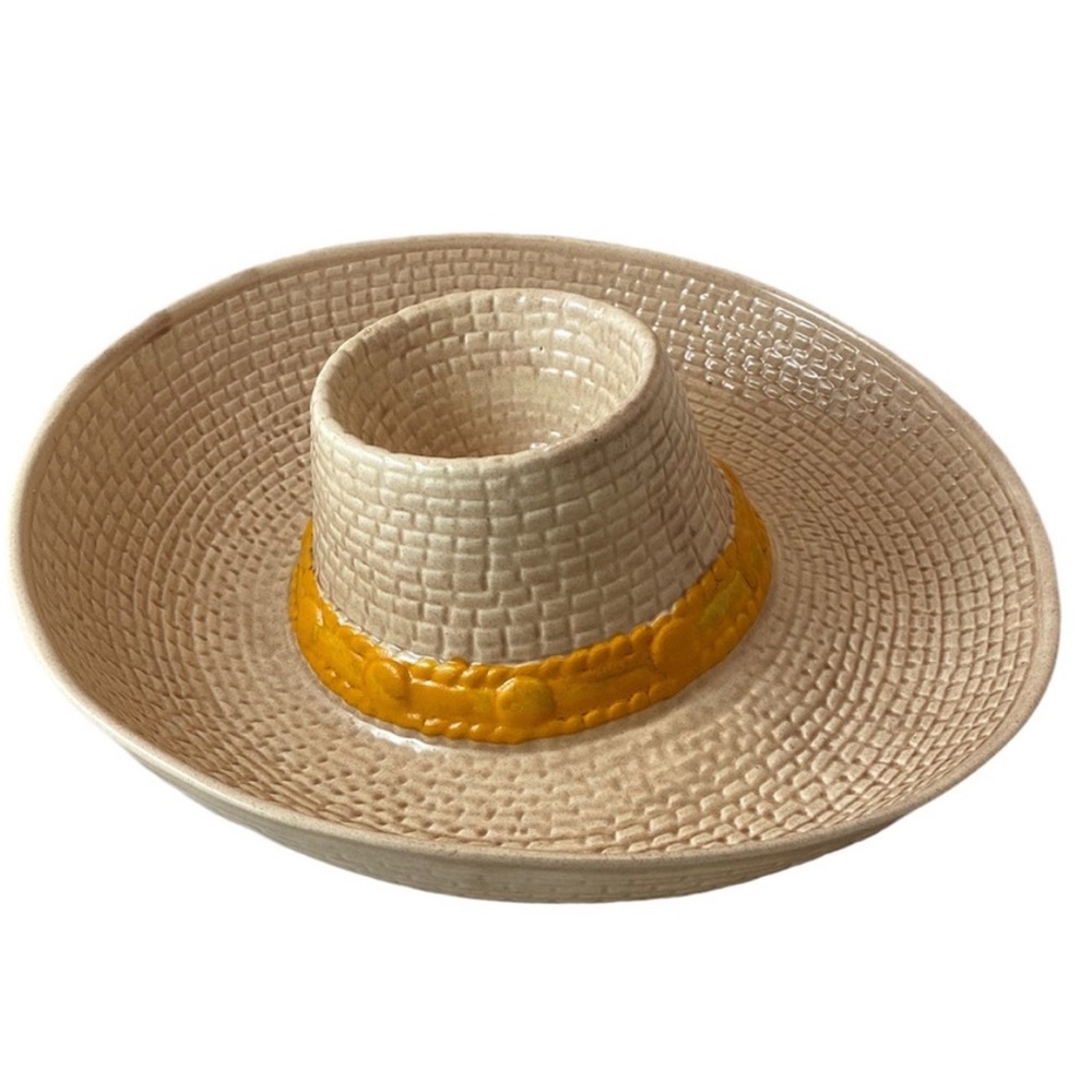 Vintage Whittier Ware Party Hat - Pottery Chip and Dip Bowl made in Cali USA